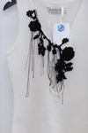 SWAYING/KNIT water drop hollow silk vest SW24SS1T34 white